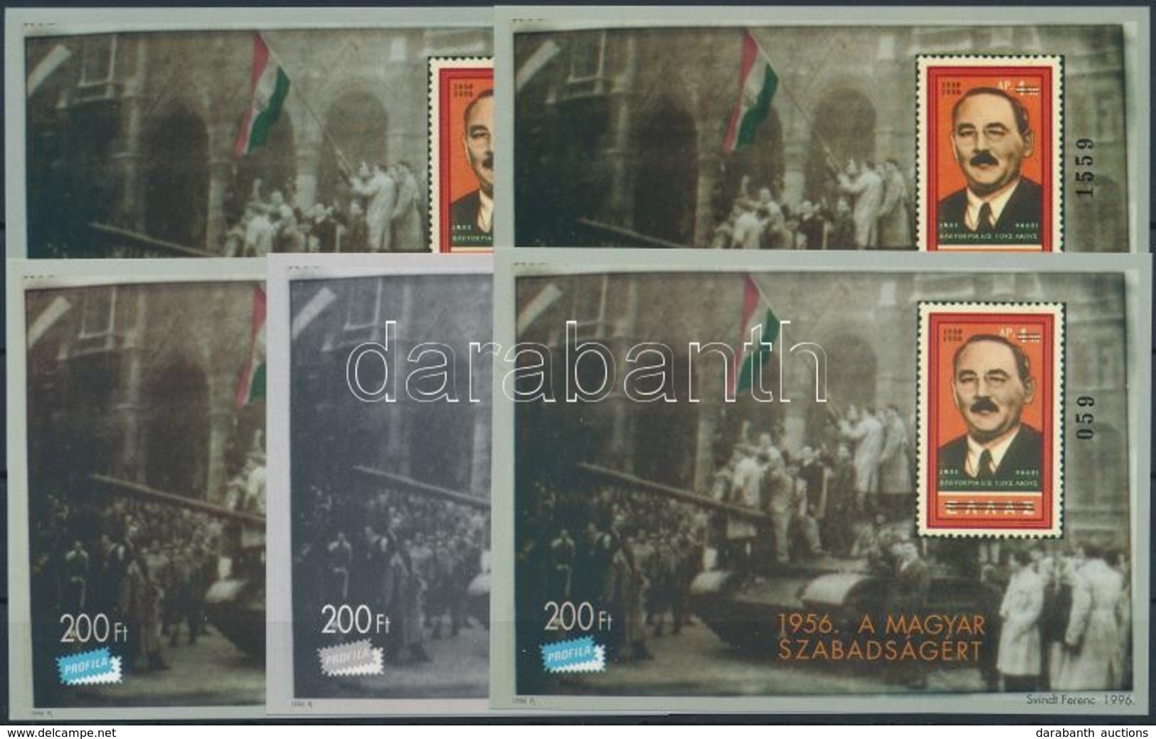 ** 1996/5+6 Nagy Imre - 1956 2 Klf Emlékív Garnitúra Azonos Sorszámvégződéssel (100.000) / 2 Different Souvenir Sheet Co - Other & Unclassified