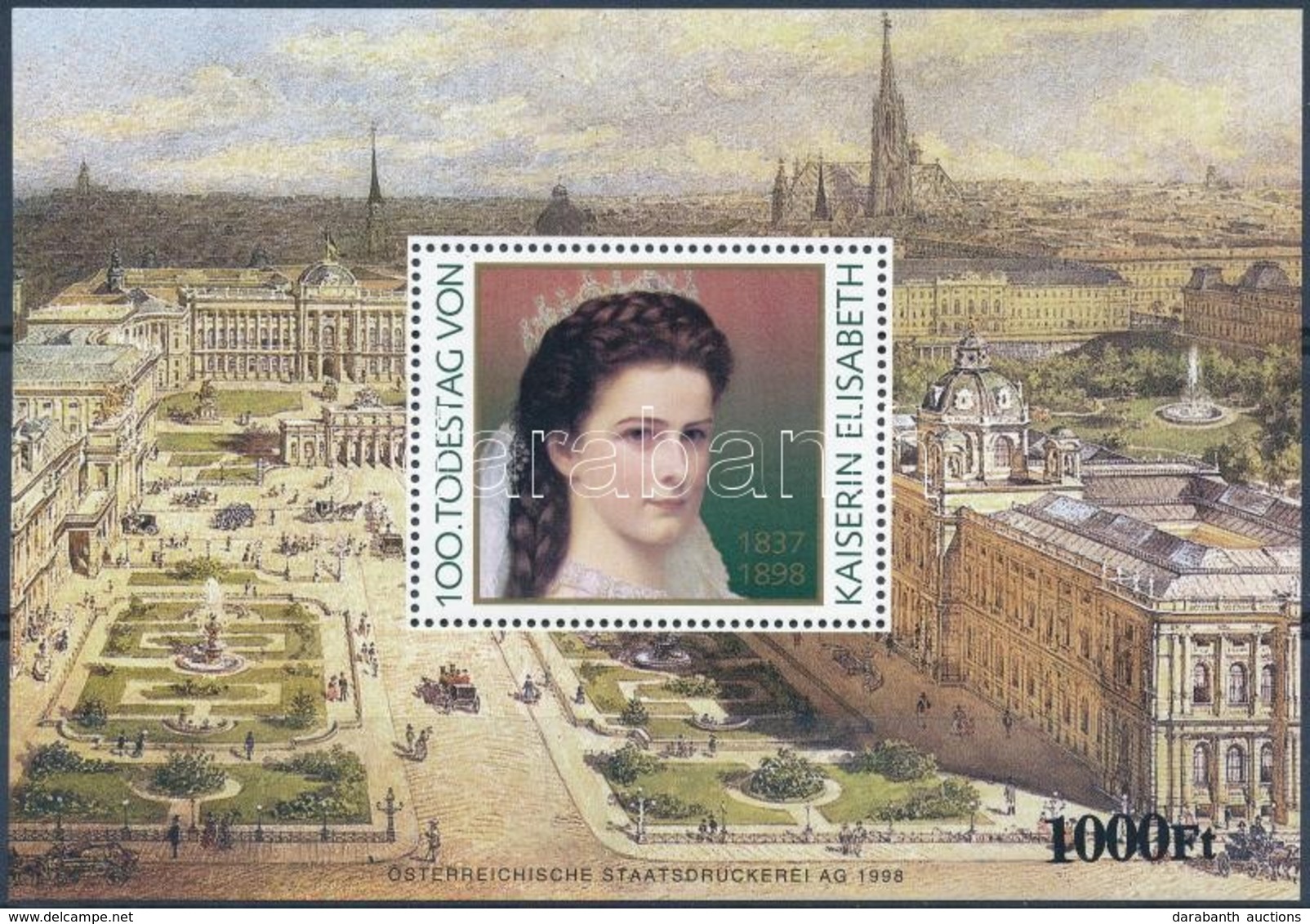 ** 1998/28 Erzsébet Császárné Halálának 100. évfordulója (10.000) / Souvenir Sheet - Autres & Non Classés