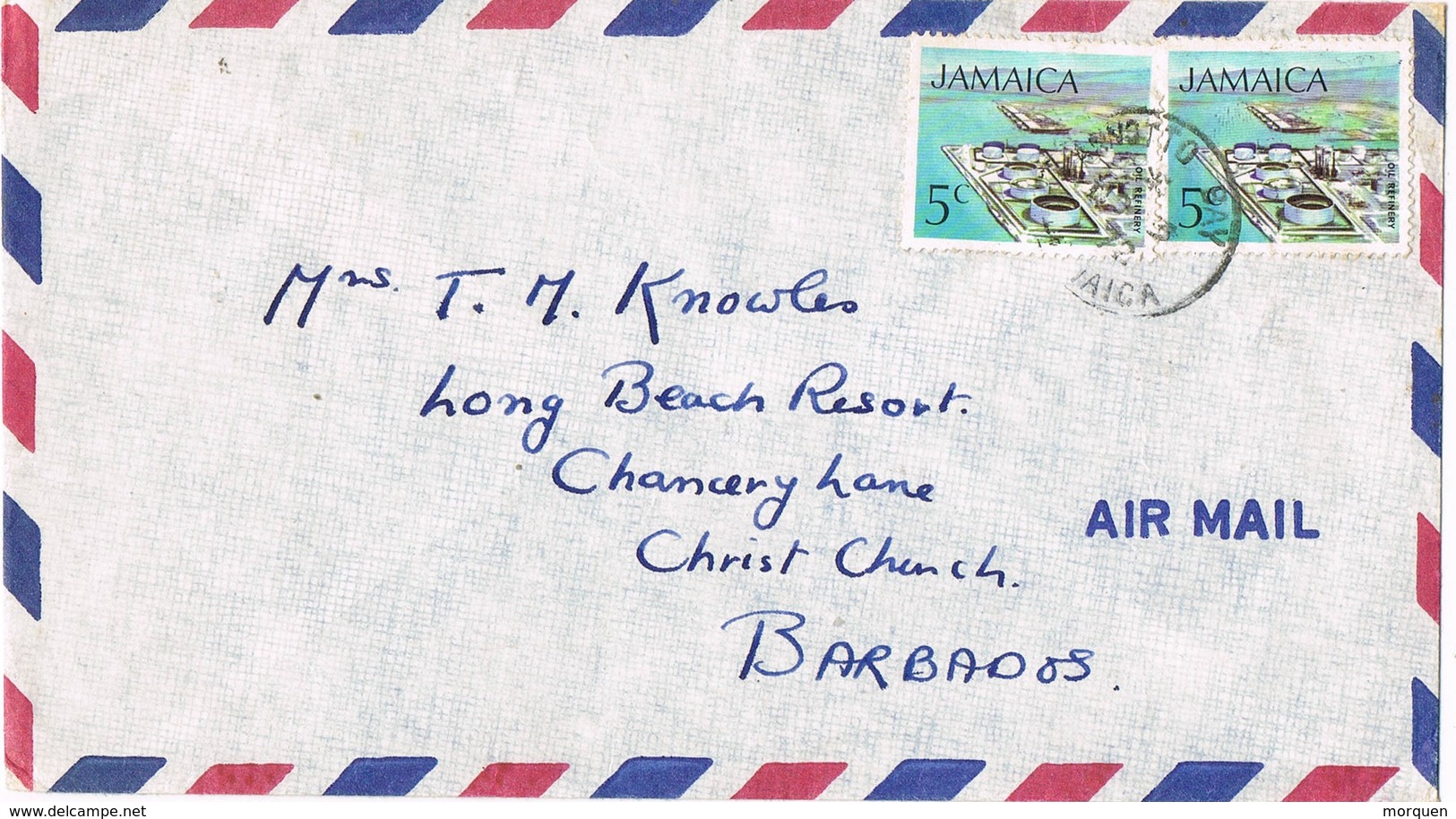 32298. Carta Aerea ANNOTTO BAY (Jamaica) 1972 To Barbados - Jamaica (1962-...)