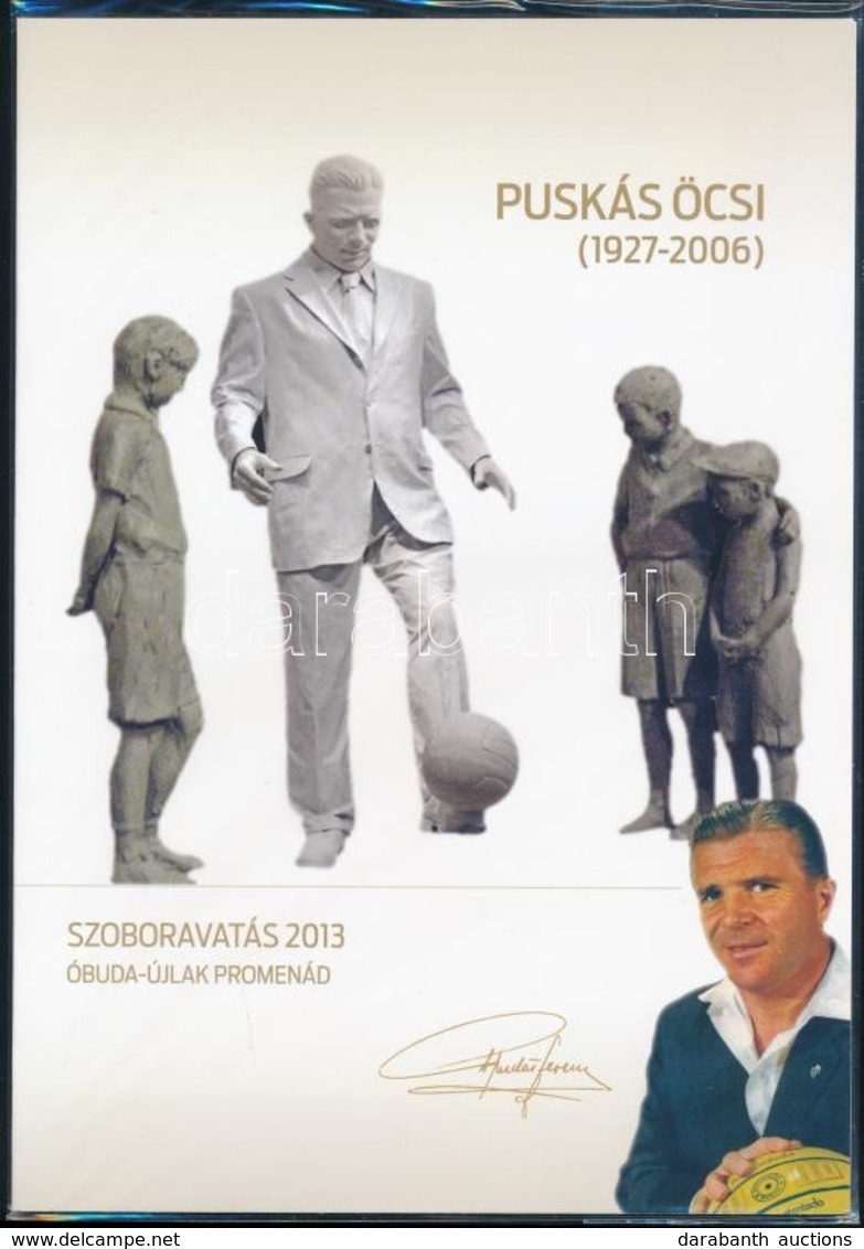 ** 2013 Puskás Öcsi Szoboravatás Emlékív Eredeti Tokban / Souvenir Sheet In Original Packaging - Sonstige & Ohne Zuordnung