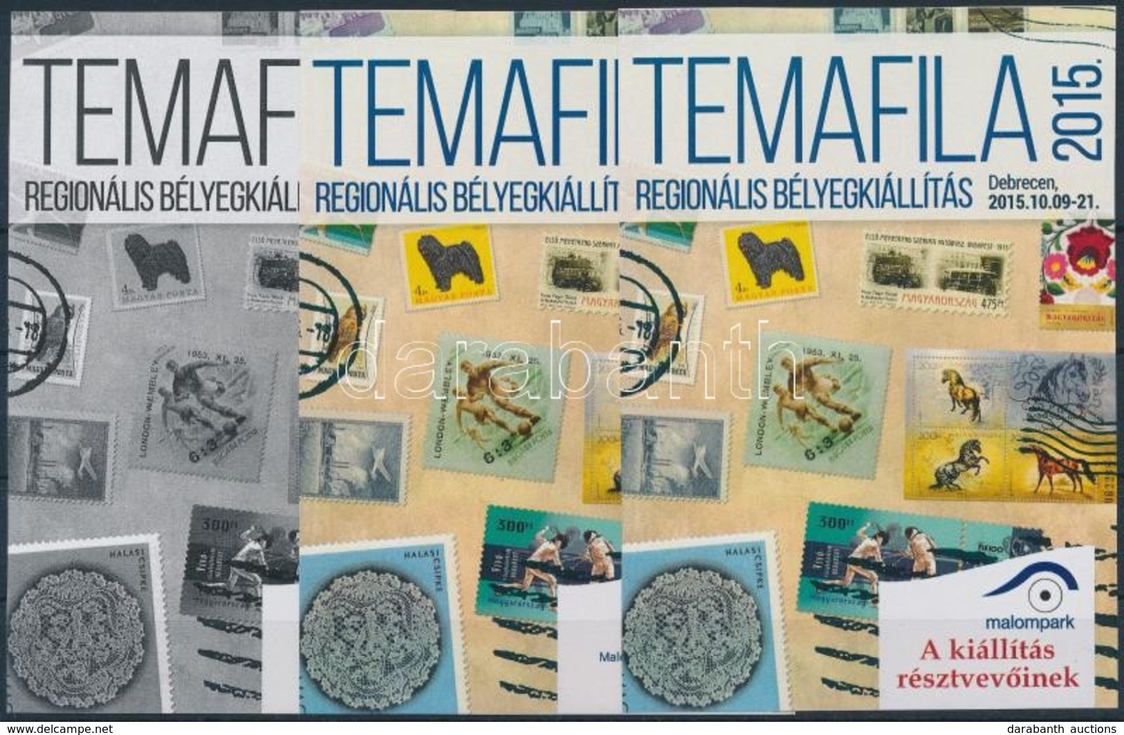 ** 2015 TEMAFILA Regionális Bélyegkiállítás, Debrecen 3 Db-os Emlékív Szett / Souvenir Sheet Set - Autres & Non Classés