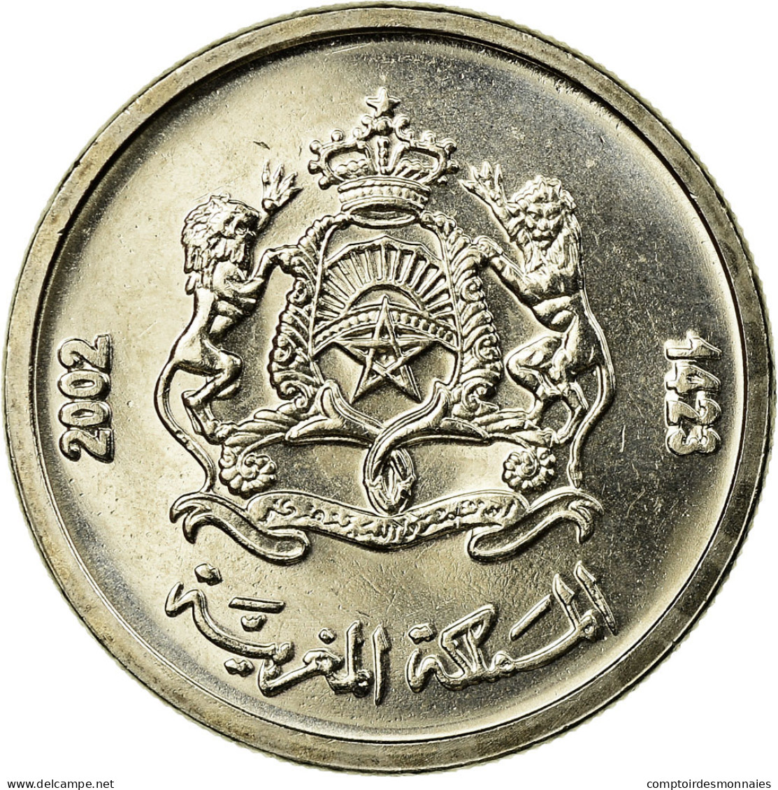 Monnaie, Maroc, Mohammed VI, 1/2 Dirham, 2002/AH1423, Paris, SPL, Copper-nickel - Maroc