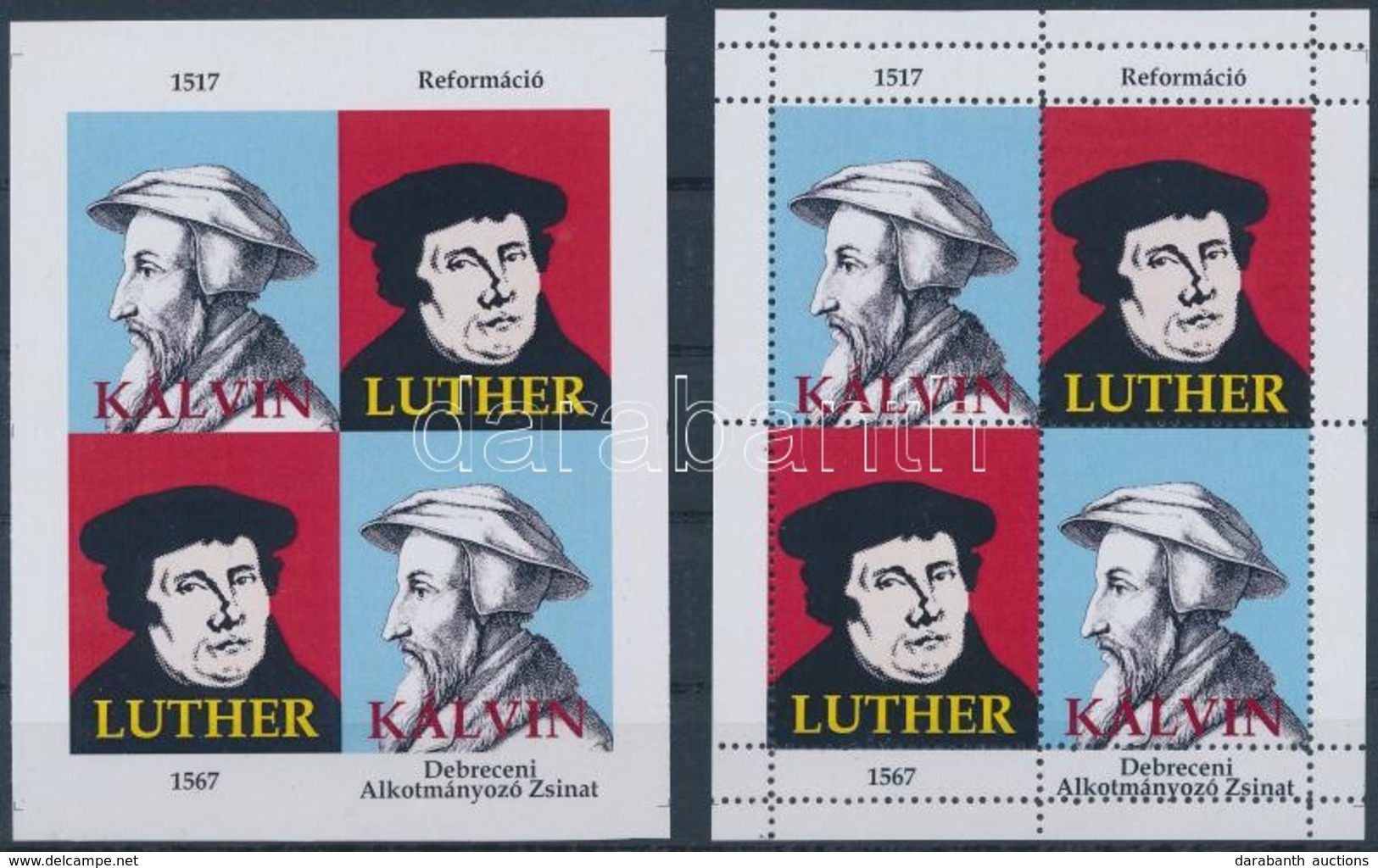 ** 2017 Reformáció Emlékív Pár / Souvenir Sheet Pair - Autres & Non Classés