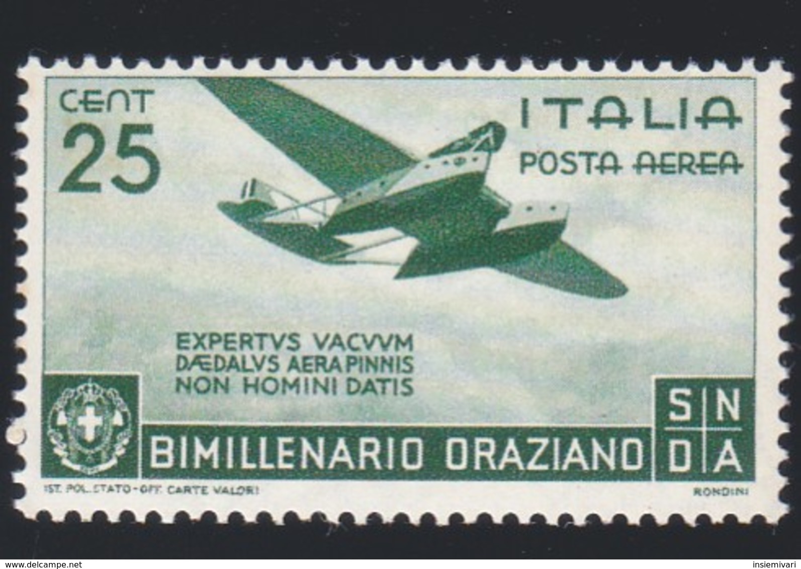 1936 Italia Regno Orazio Posta Aerea Cent. 25 N. A 95 Nuovo.A - Nuovi