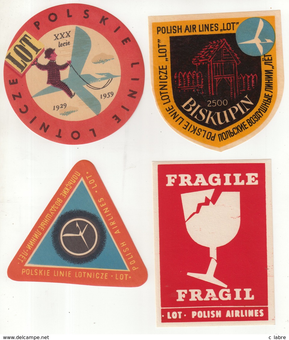 AVIATION : POLOGNE . LOT . - Baggage Labels & Tags