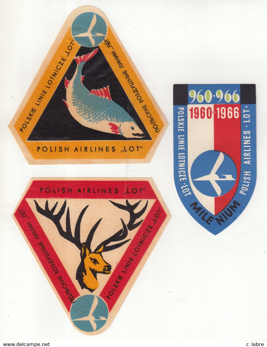 AVIATION : POLOGNE . LOT . - Baggage Labels & Tags