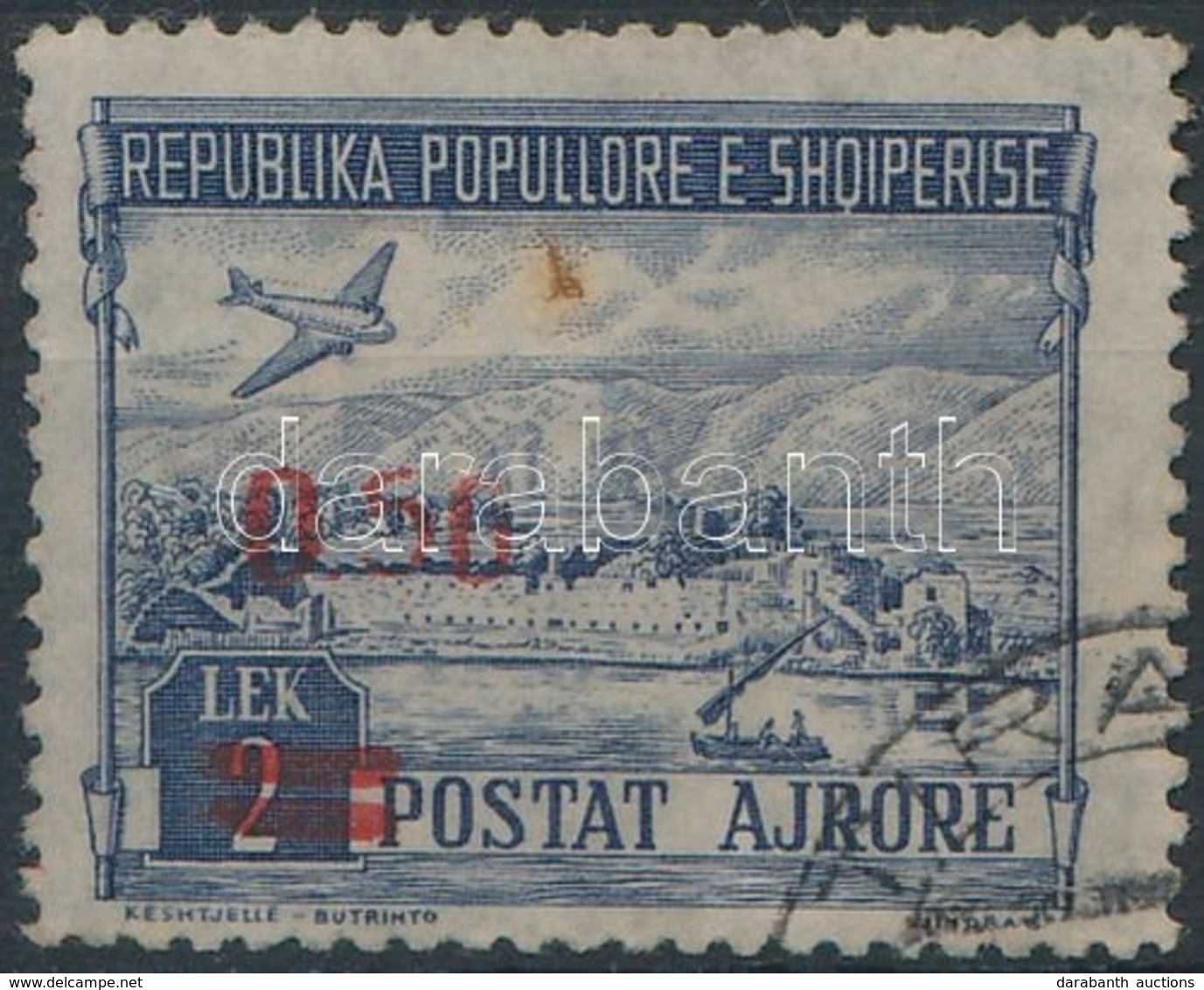 O 1952 Légi Posta Bélyeg Felülnyomott Mi 521 (rozsdafolt / Stain) - Autres & Non Classés