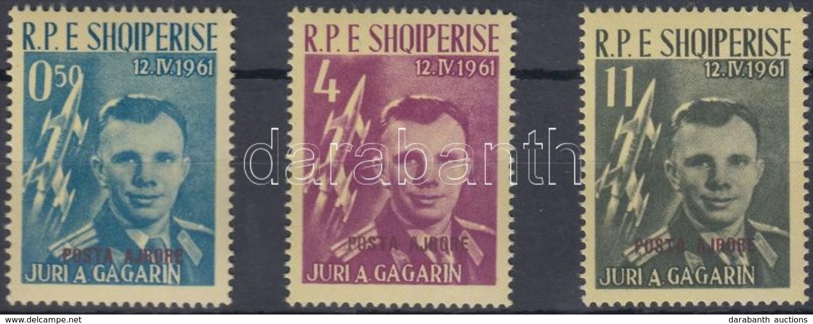 ** 1962 Gagarin 'POSTA AJRORE' Felülnyomással Mi 647-649 A - Autres & Non Classés