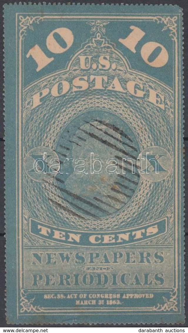 O 1865 10c Hírlapbélyeg / Mi 2b Newspaper Stamp (Mi EUR 1.200,-) (sarokhiba / Missing Corner Perf.) - Autres & Non Classés