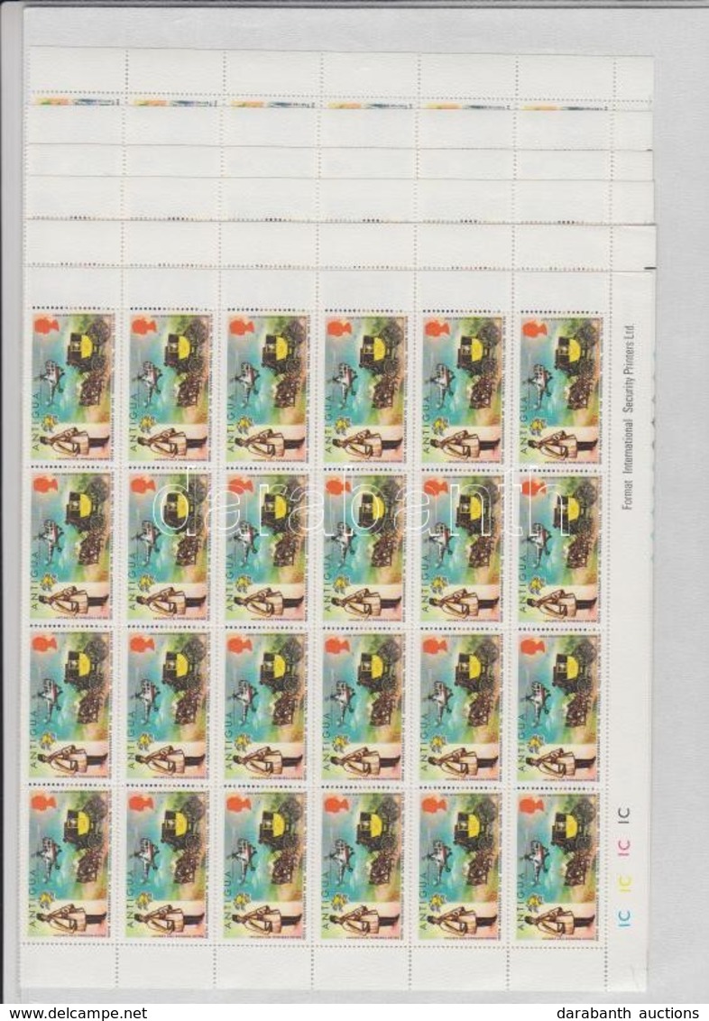 ** 1974 100 éves Az UPU Sor 24-es ívdarabokban  Mi 323-329 - Other & Unclassified