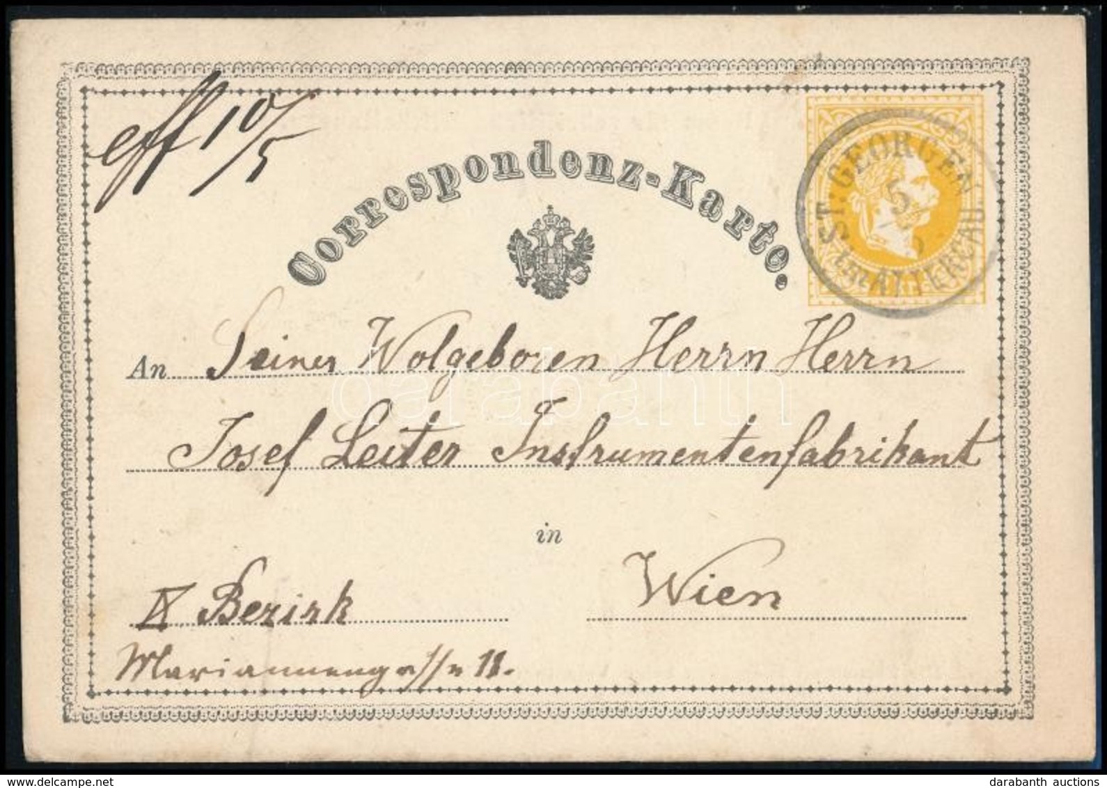 1871 Díjjegyes Levelezőlap / PS-card 'ST:GEORGEN Im ATTERGAU' - Sonstige & Ohne Zuordnung
