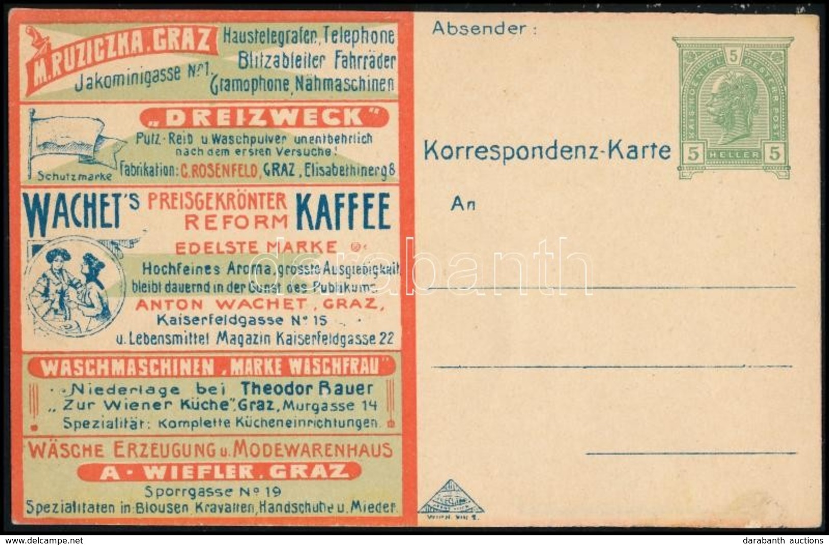 ~1910 Reklám Díjjegyes Levelezőlap, Használatlan / PS-card With Advertising, Unused - Sonstige & Ohne Zuordnung