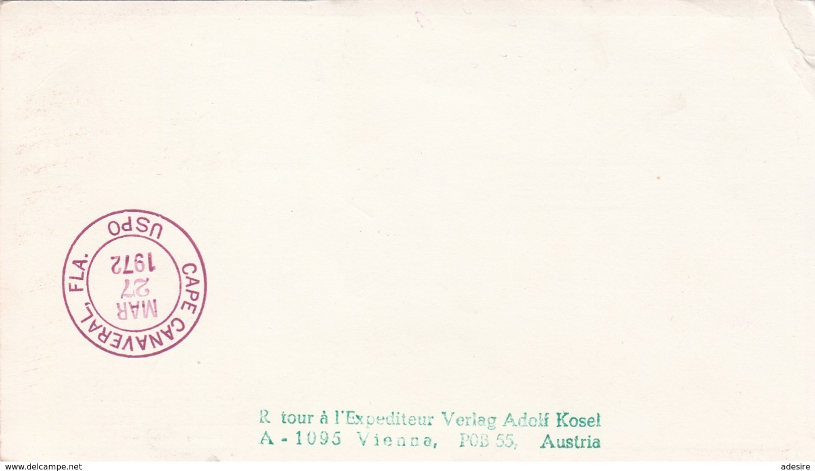 VEREINTE NATIONEN RECO BRIEF 1971 Gel.v. Gmünd Nach USA, Mit Stempel Von CAP CANAVERAL USA, + Retour Stempel - Sonstige & Ohne Zuordnung