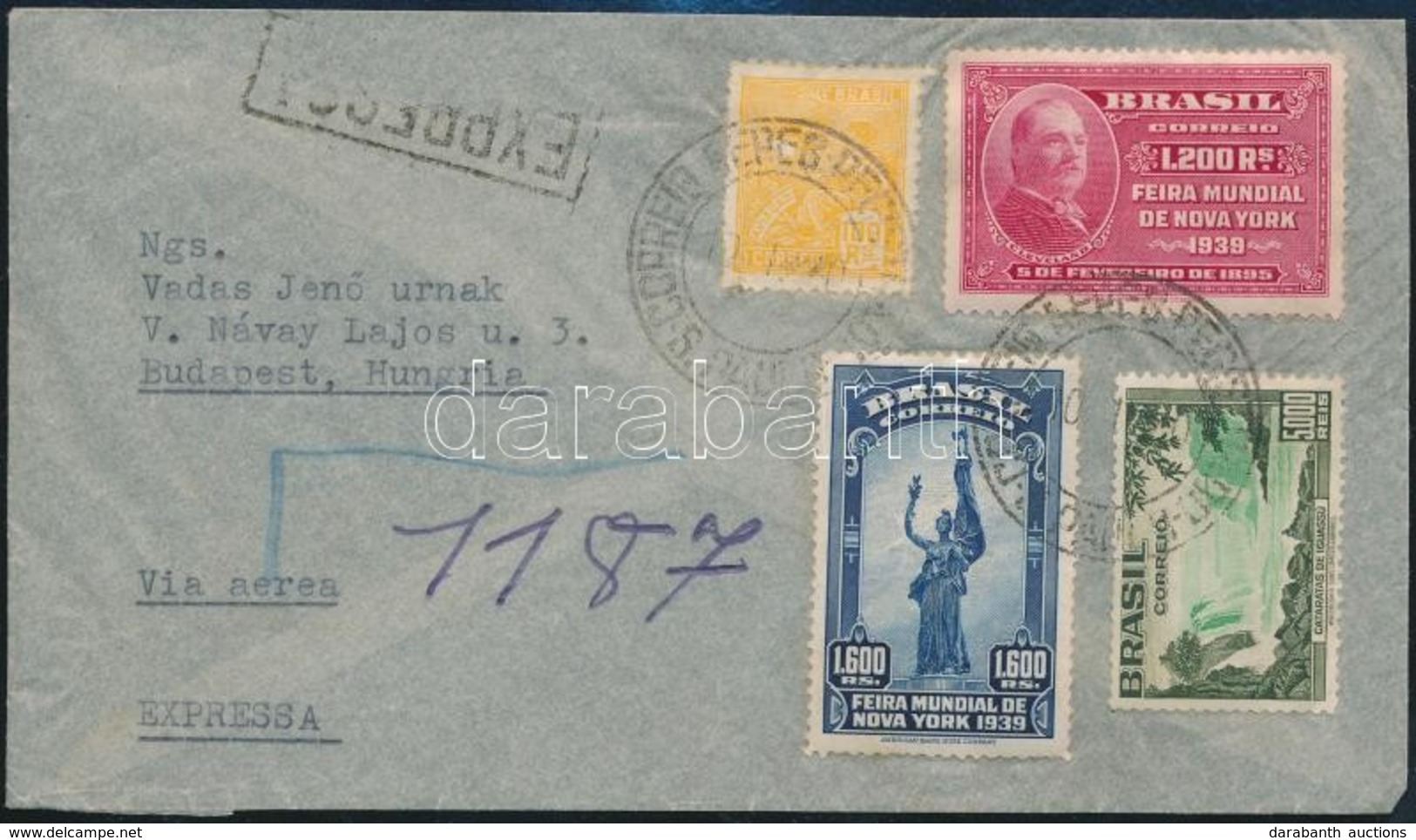 1940 Expressz Légi Levél Budapestre / Express Airmail Cover To Hungary - Sonstige & Ohne Zuordnung