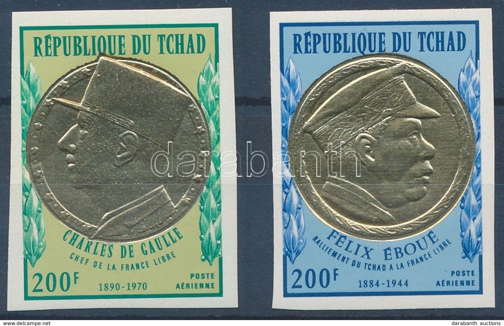 ** 1971 Charles De Gaulle Vágott Aranyfóliás Sor Mi 424-425 - Other & Unclassified