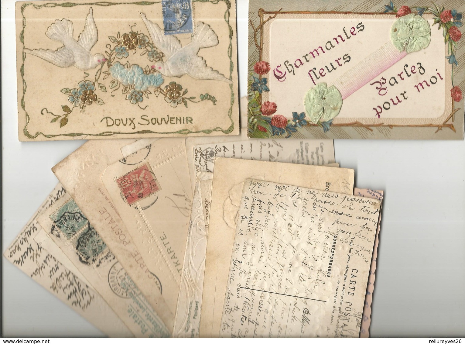 CPA, Themes Fantaisie , 18 Cartes Anciennes, Gaufrée , A Système , Dorée - Autres & Non Classés