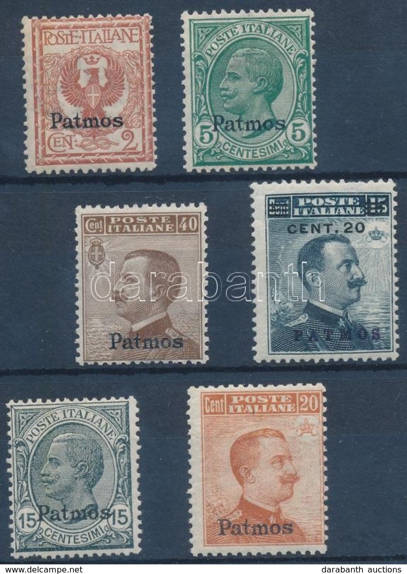 * 1912 Forgalmi 6 érték Patmos Felülnyomással Mi 3-4, 8, 10-12 VIII - Other & Unclassified