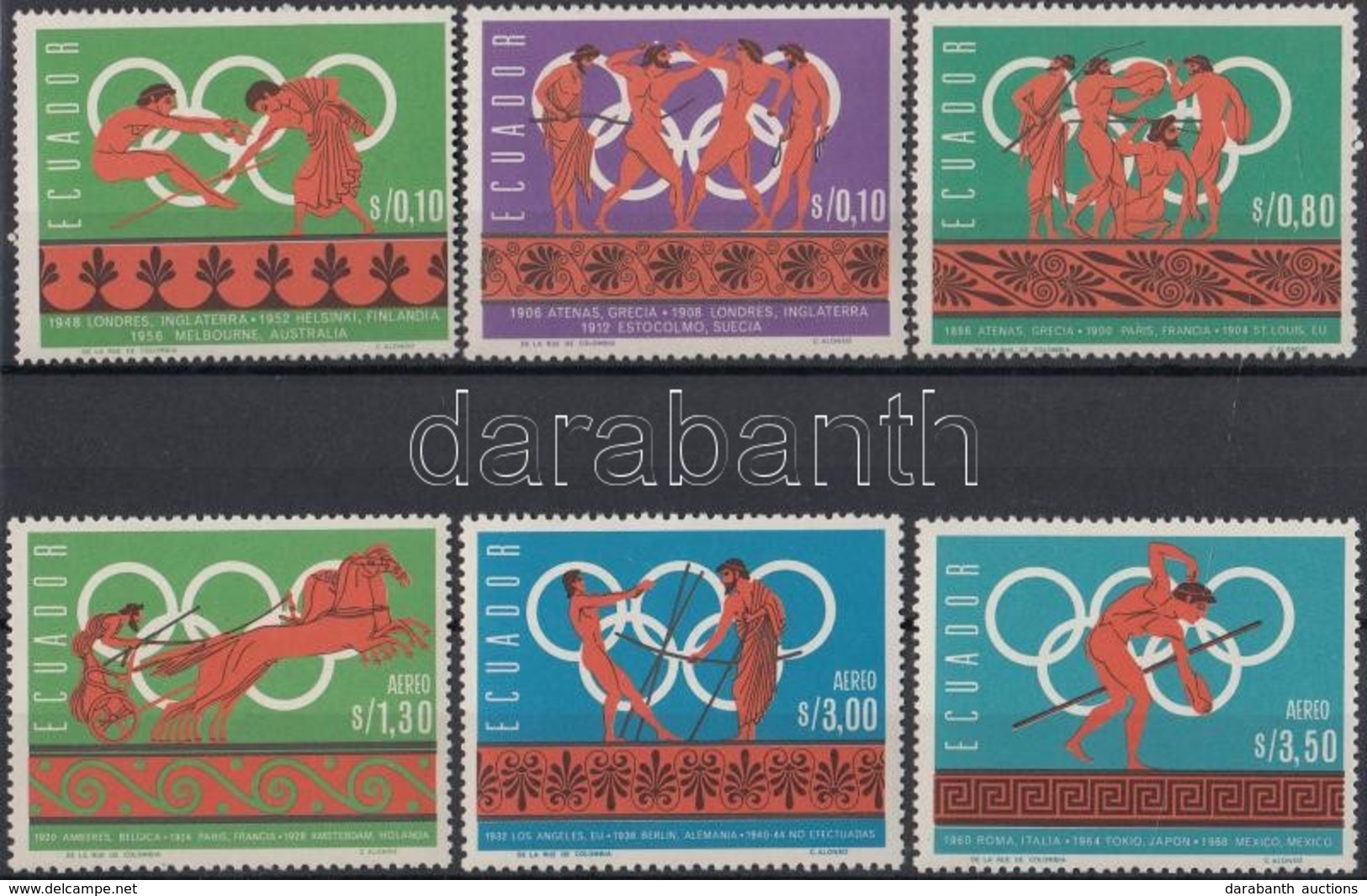 ** 1966 Nyári Olimpia, Mexikó Sor Mi 1262-1267 + Fogazott és Vágott Blokksor 26-27 A+B - Other & Unclassified