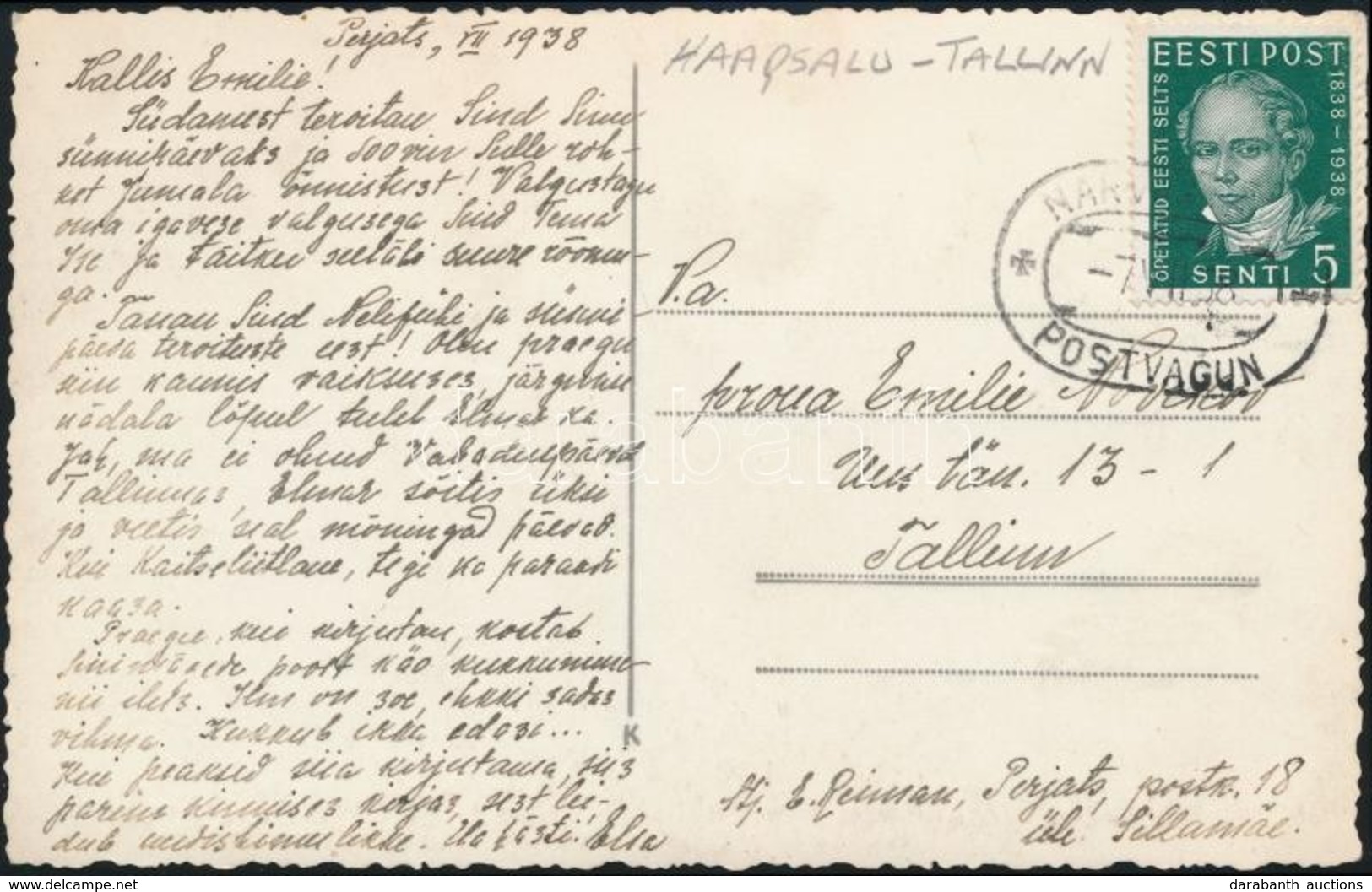 1926-1939 5 Db Képeslap Vasúti Bélyegzéssel / 5 Postcards With Railway Postmarks - Autres & Non Classés
