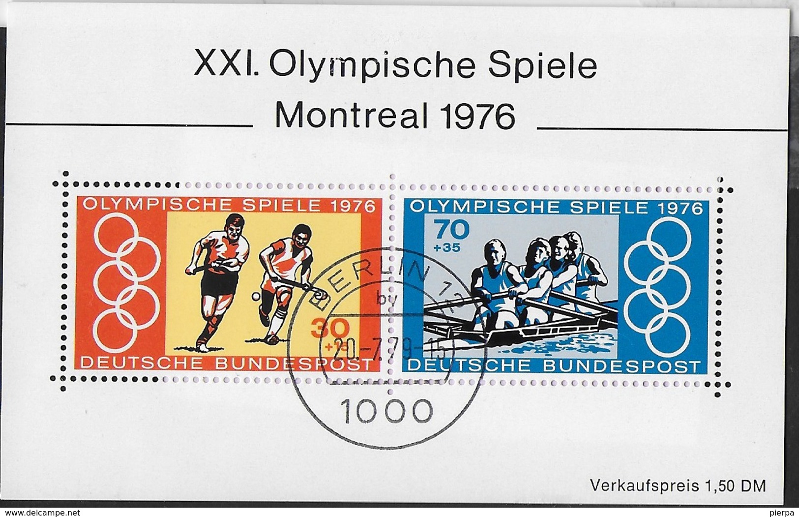 GERMANY -  GIOCHI OLIMPICI A MONTREAL -  FOGLIETTO USATO  -  (YVERT BF 11 -  MICHEL BL 12) - Estate 1976: Montreal