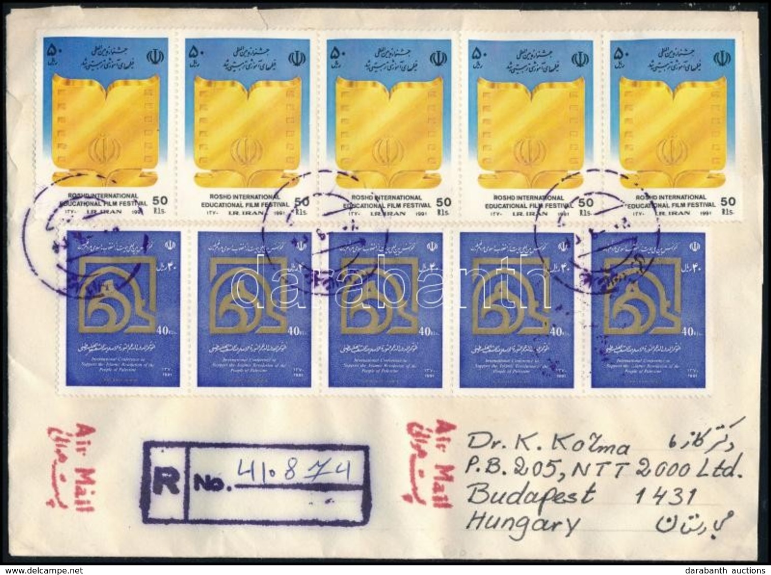 1991 Ajánlott Légi Levél 15 Db Bélyeggel / Registered Airmail Cover With 15 Stamps Franking - Sonstige & Ohne Zuordnung