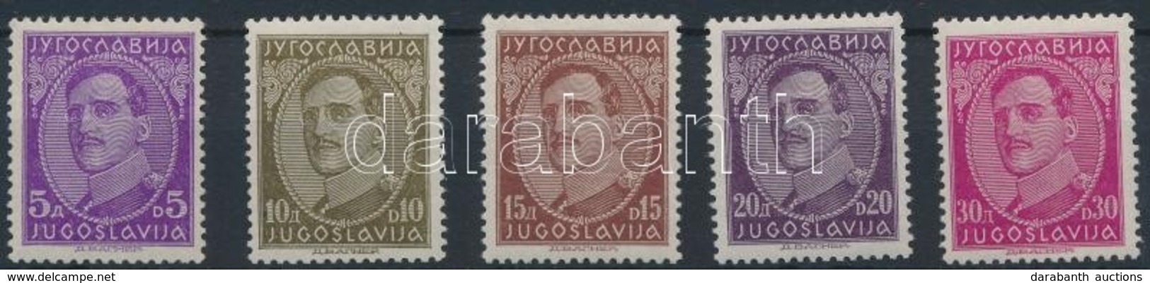 * 1931 Alexander Király Sor 5 Nagy értéke A Tervező Nevével Mi 233-237 I - Autres & Non Classés