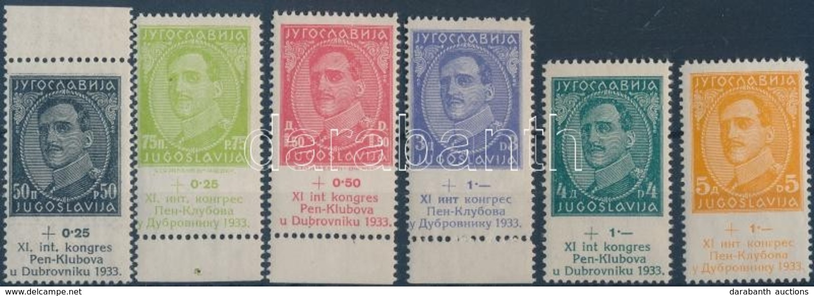 ** 1933 PEN Nemzetközi íróegyesület Sor (közte ívszéli Bélyegek) Mi 249-254 - Autres & Non Classés