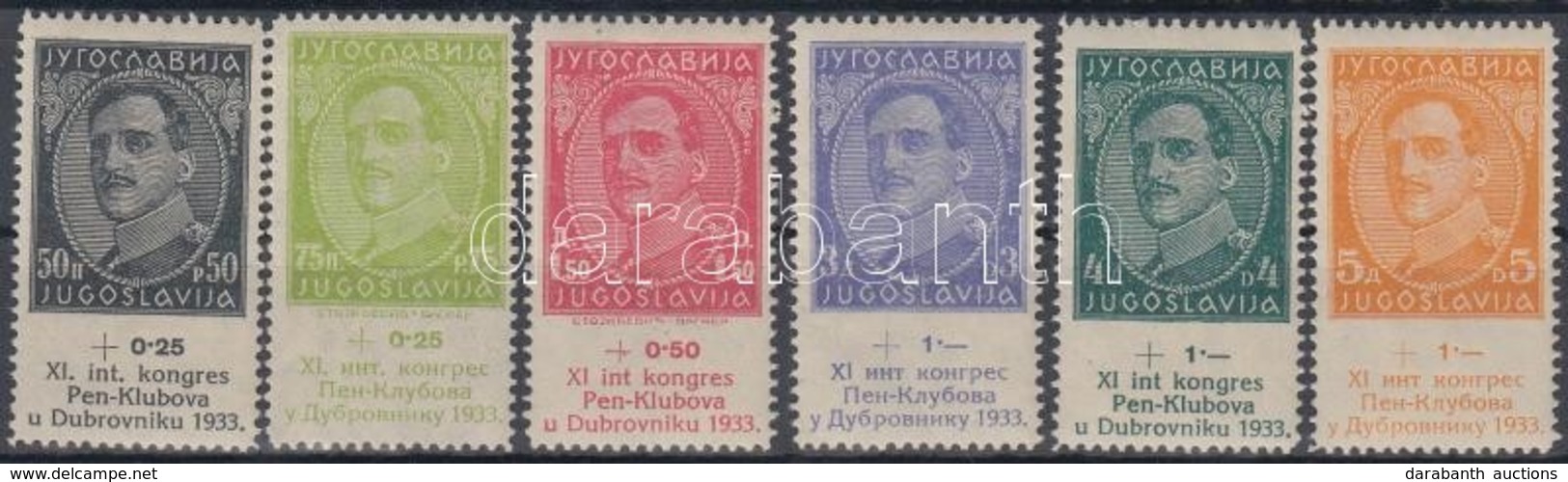 ** * 1933 PEN Nemzetközi íróegyesület Sor Mi 249-254 (Mi 250 Falcos) - Autres & Non Classés