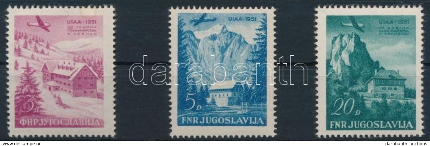 ** 1951 Nemzetközi Alpinista Egyesület Sor Mi 655-657 (Mi 655 Apró Folt) - Autres & Non Classés