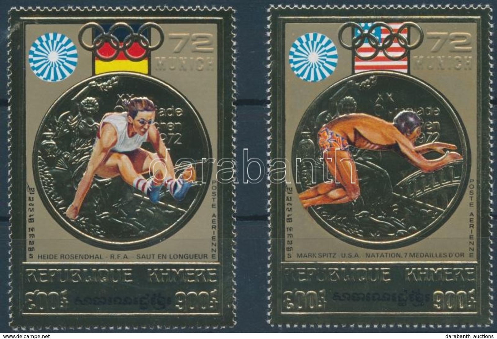 ** 1973 Olimpiai Aranyérmesek Aranyfóliás Sor Mi 368-369 A - Autres & Non Classés
