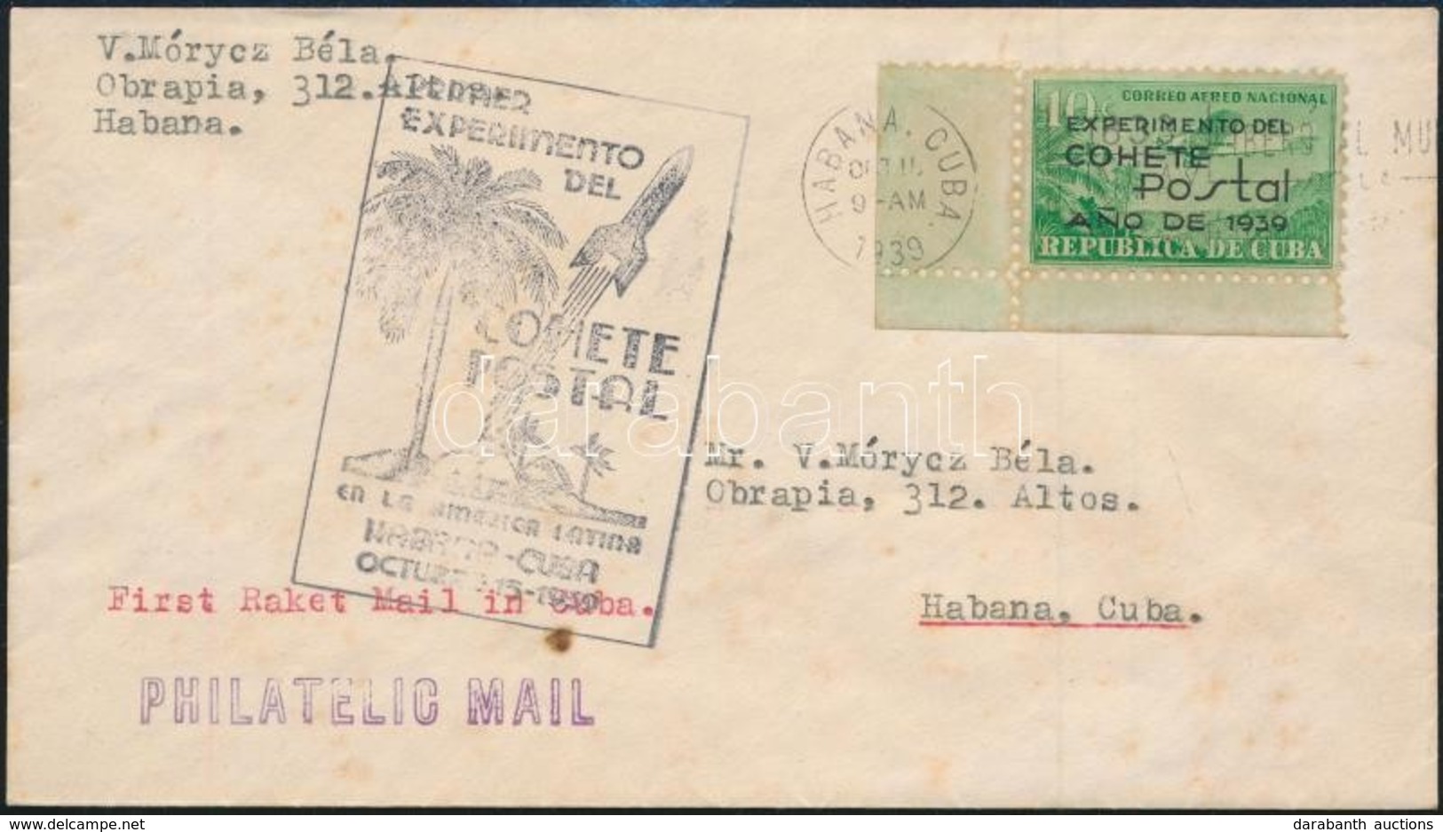 1939 Rakétaposta Bélyeges Levél / Airmail Cover - Other & Unclassified