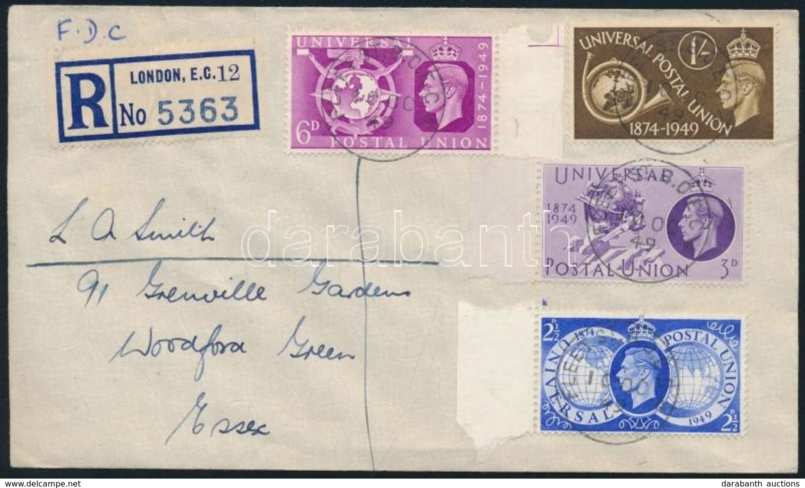 1949 UPU Mi 241-244 FDC - Autres & Non Classés