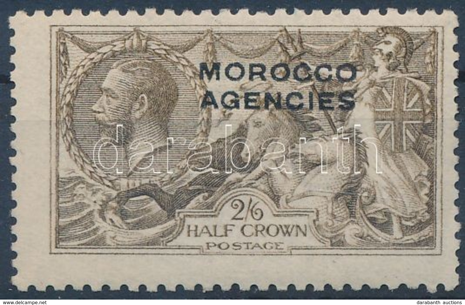 * Brit Posta Marokkóban 1914 V. György Király Felülnyomott Bélyeg Mi 52 - Autres & Non Classés