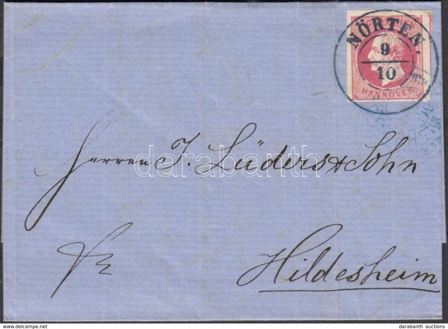 1864 Mi 23 Levélen Kék 'NÖRTEN' - Kék 'HILDESHEIM' - Other & Unclassified