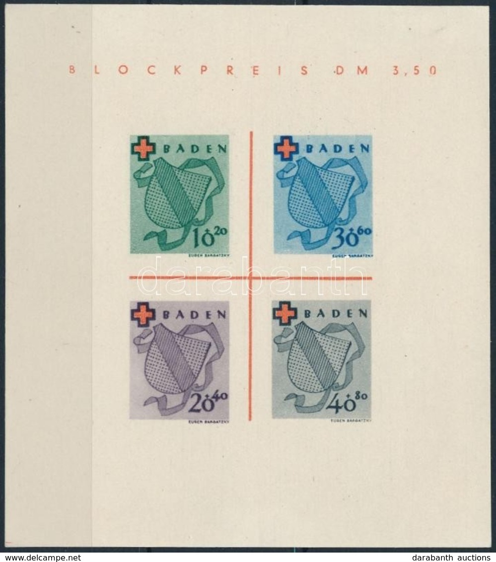 * Baden 1949 Vöröskereszt Blokk Mi 2 - Autres & Non Classés