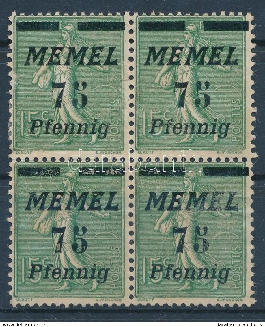 ** 1922 Mi 85 Négyestömb, Hátoldali Nyomat és Felülnyomat / Block Of 4, Printed And Overprinted On The Backside - Autres & Non Classés