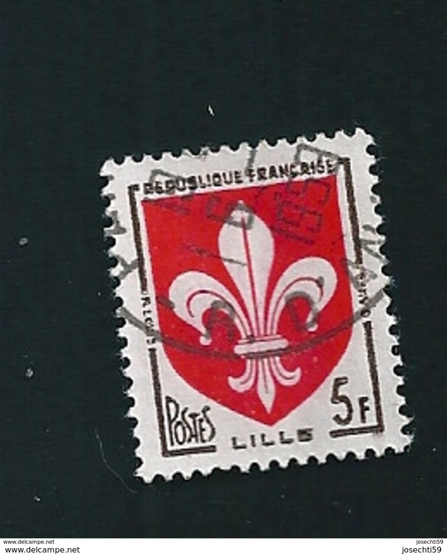 N° 1186 Armoiries De Ville Lille  TIMBRE FRANCE  Oblitéré 1958 E De Lille Bouché - Usati