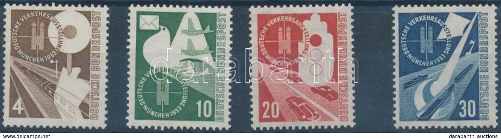 ** 1953 Német Közlekedési Kiállítás München Sor Mi 167-170 (170 Halvány Gépszínátnyomat) - Other & Unclassified