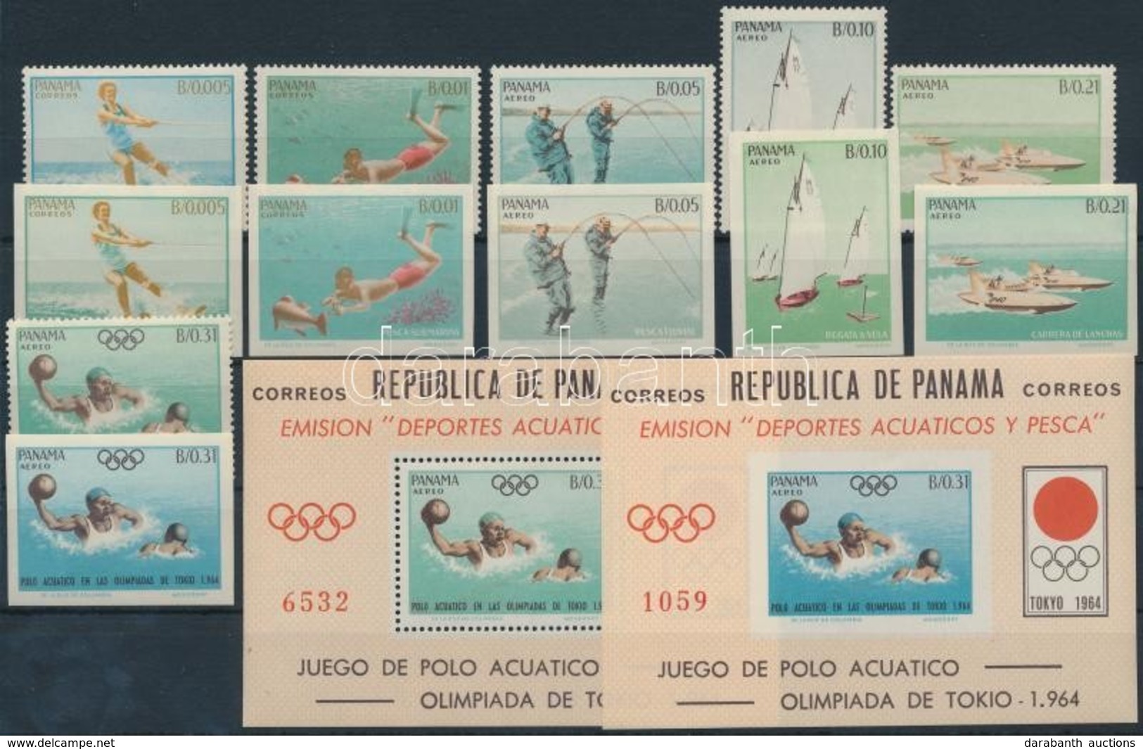 ** 1964 Tokioi Olimpai Fogazott és Vágott Sor Mi 734-745 + Blokk 21-22 - Autres & Non Classés