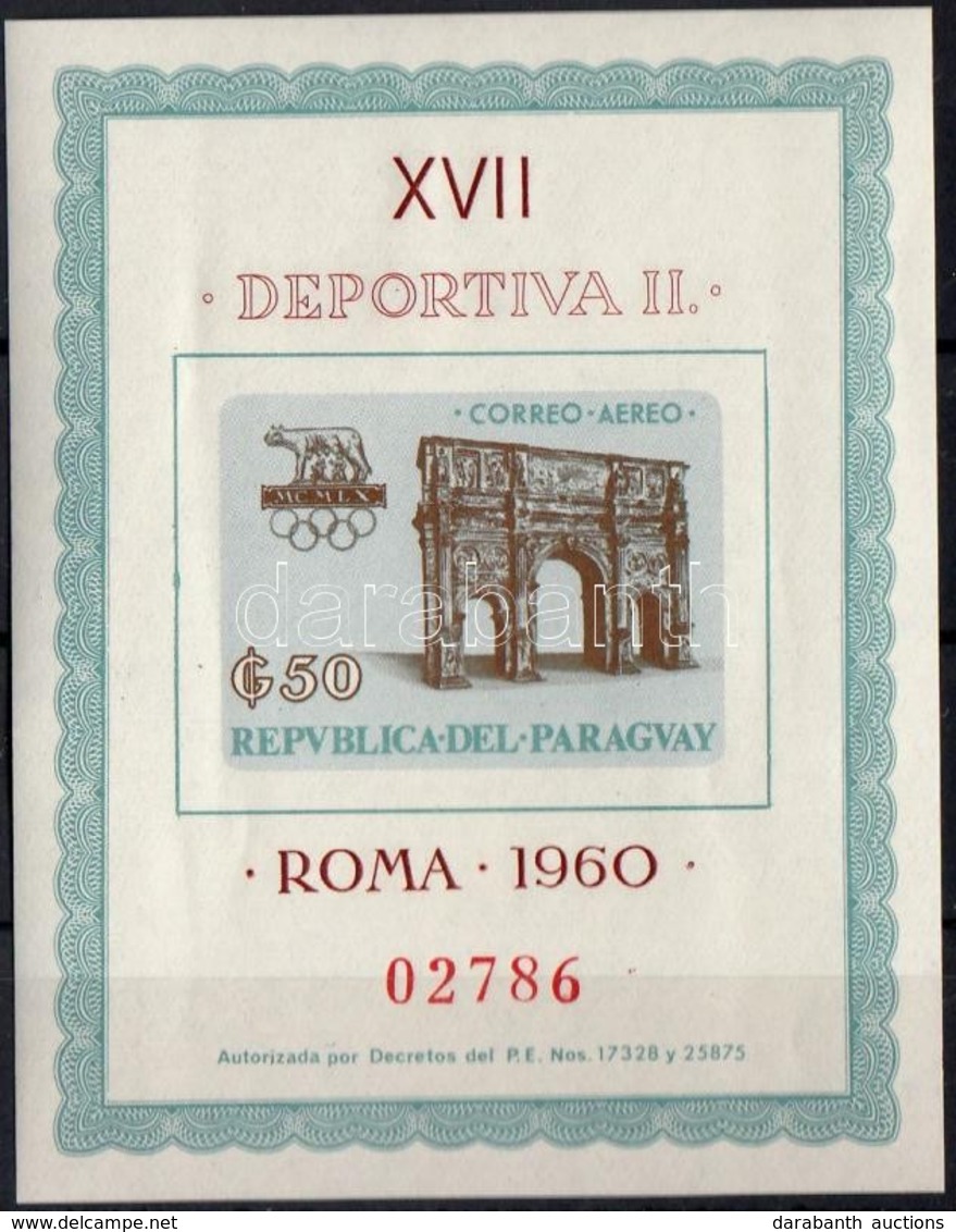 ** 1963 Római Olimpia Blokk Mi 42 - Autres & Non Classés