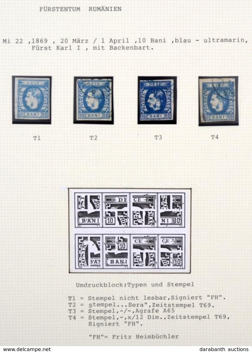 O 1869 Mi 22 Típusrekonstrukció, 4 Különféle Típusú Bélyeg - Other & Unclassified