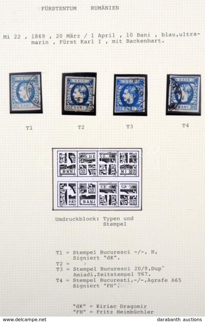 O 1869 Mi 22 Típusrekonstrukció, 4 Különféle Típusú Bélyeg - Other & Unclassified