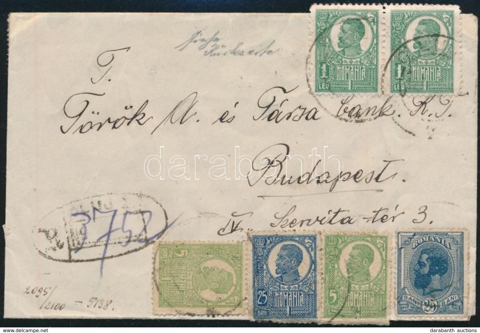 1921 Ajánlott Levél Budapestre / Registered Cover To Hungary - Autres & Non Classés