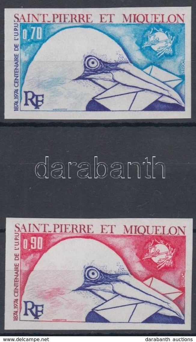 ** 1974 100 éves Az UPU Vágott Sor Mi 496-497 Imperforate - Autres & Non Classés