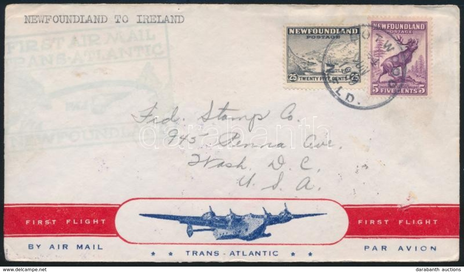 1939 Első Repülő Posta Levél / First Airmail Cover Botwood - Shannon - Autres & Non Classés