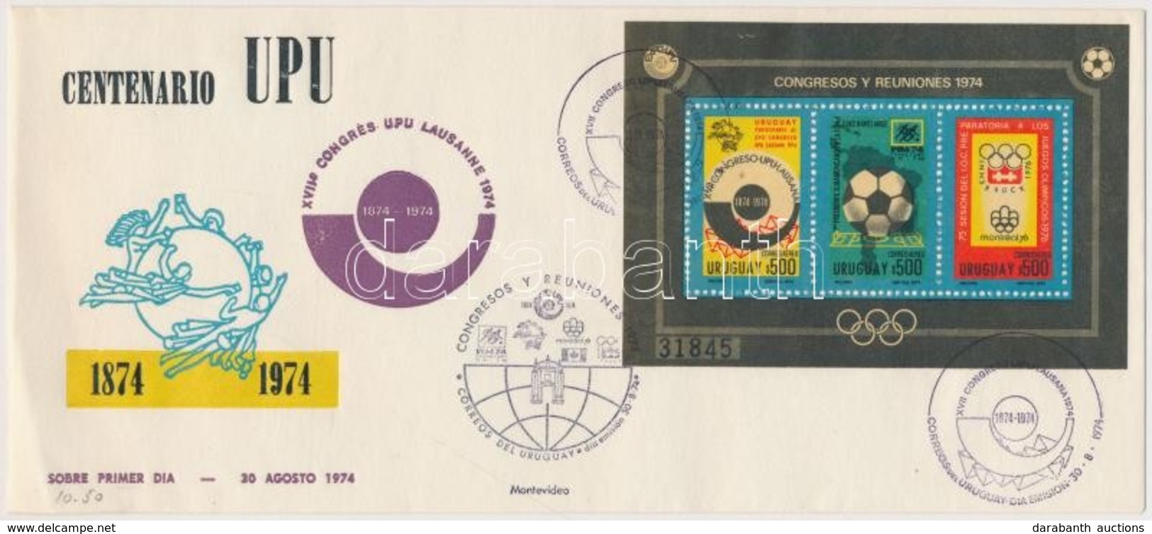 1974 UPU, Téli Olimpia, Labdarúgó VB Blokk Mi 21 FDC - Other & Unclassified