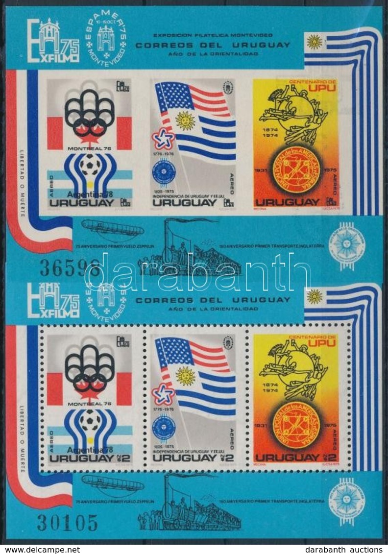 ** 1975 100 éves Az UPU; Olimpia, USA Bicentenárium Blokk Mi 28 Fogazott és Vágott - Autres & Non Classés