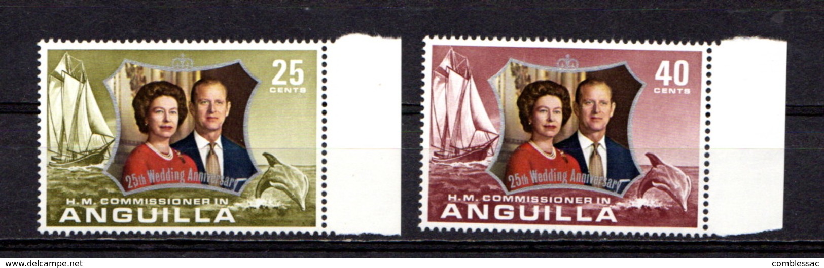 ANGUILLA    1972    Royal  Silver  Wedding    Set  Of  2    MNH - Anguilla (1968-...)