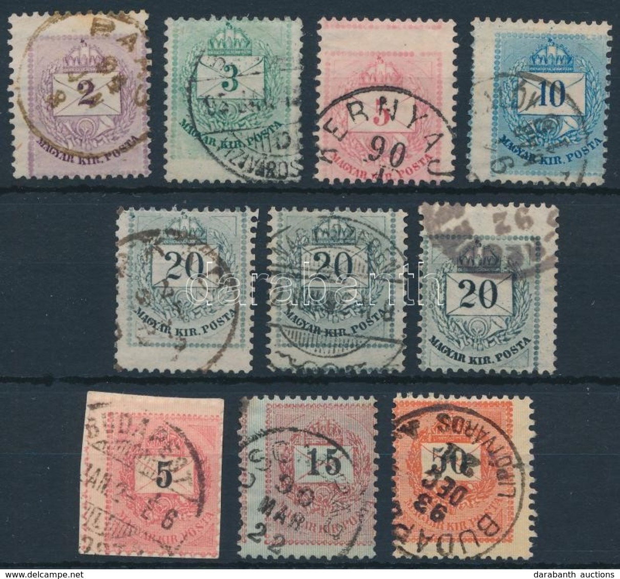 1881-1889 10 Db Erősen Elfogazott Krajcáros Bélyeg / 10 Stamps With Strongly Shifted Perforation - Autres & Non Classés