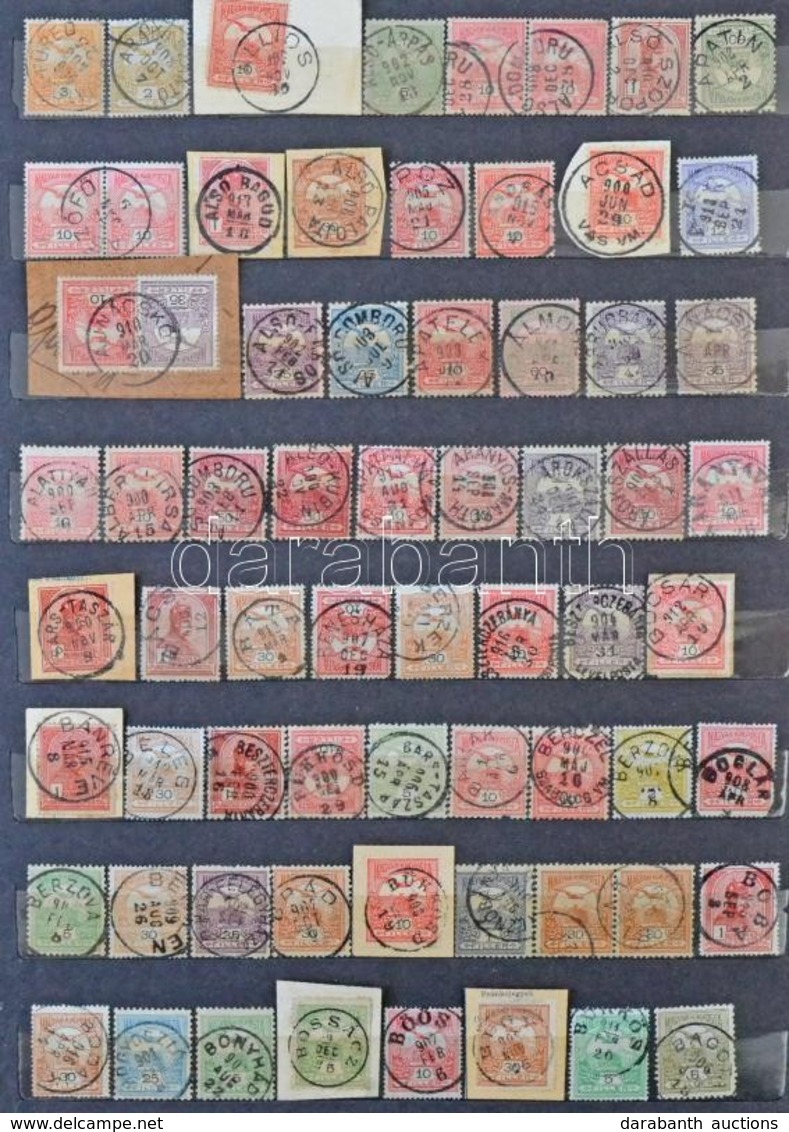 O 1900-1913 720 Db Szép Bélyegzés Turul Bélyegeken / Collection Of 720 Nice Cancellations On Turul Stamps - Autres & Non Classés
